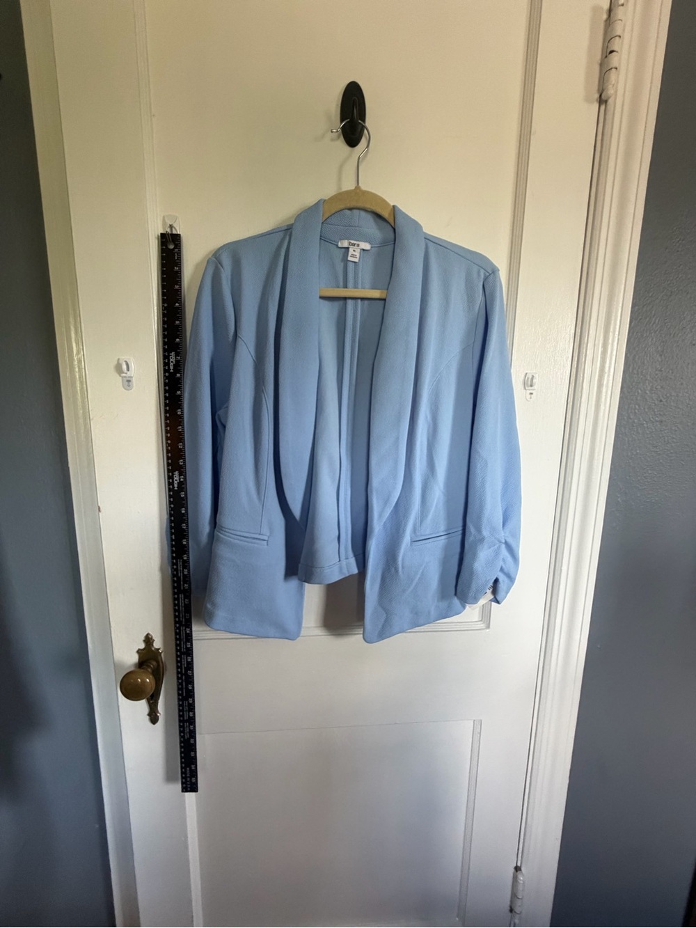 Bar III Light Blue Open-Front Draped Blazer